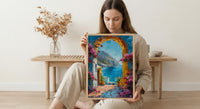 Antigua Guatemala Art, Yellow Arch Wall Decor - Volcano Print