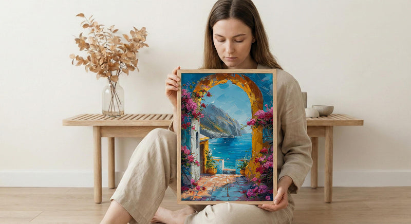Antigua Guatemala Art, Yellow Arch Wall Decor - Volcano Print
