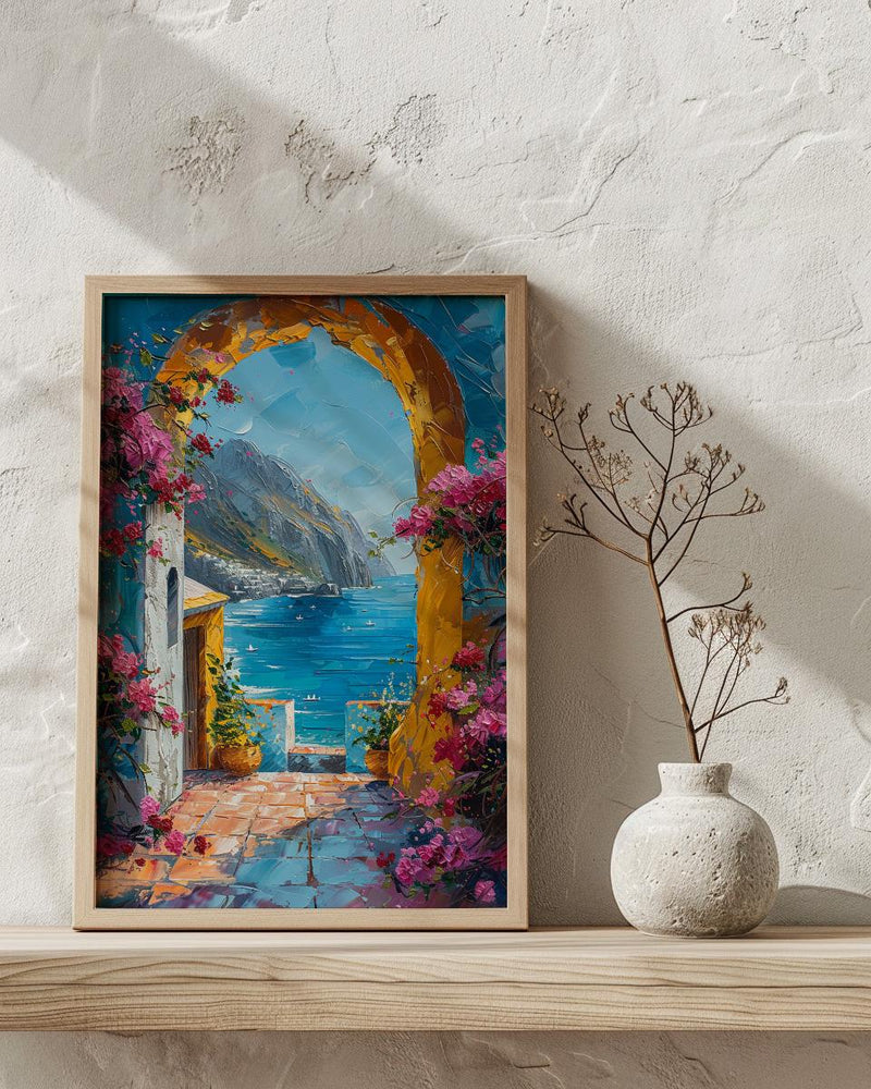 Antigua Guatemala Art, Yellow Arch Wall Decor - Volcano Print