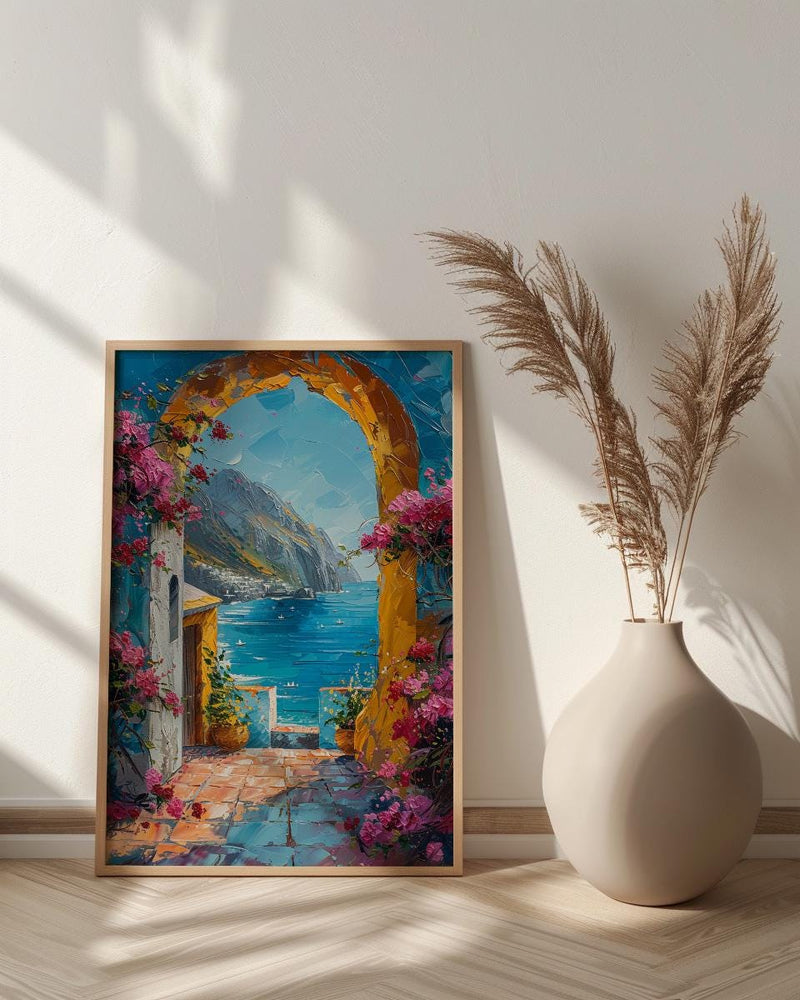 Antigua Guatemala Art, Yellow Arch Wall Decor - Volcano Print