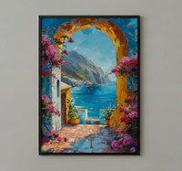 Antigua Guatemala Art, Yellow Arch Wall Decor - Volcano Print