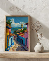 Trinidad Cuba Print, Rustic Street Wall Decor - Colonial Art