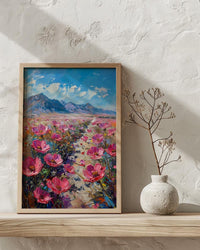 Atacama Desert Art Print, Chile Nature Wall Decor - Pink Floral Bloom
