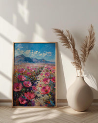 Atacama Desert Art Print, Chile Nature Wall Decor - Pink Floral Bloom
