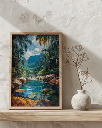 Arenal Volcano Art Print, Costa Rica Wall Decor - Tropical Hot Spring
