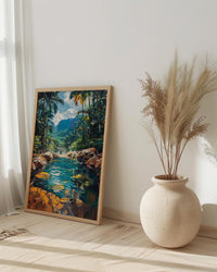 Arenal Volcano Art Print, Costa Rica Wall Decor - Tropical Hot Spring