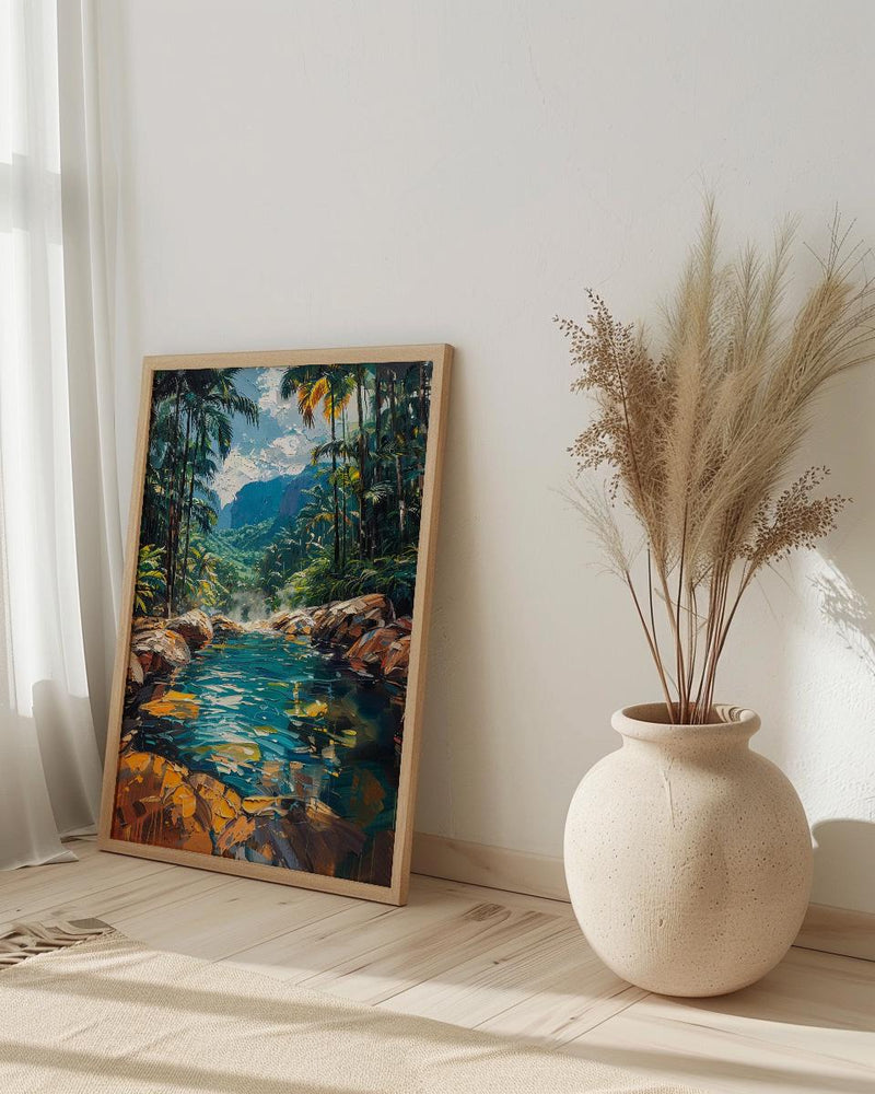 Arenal Volcano Art Print, Costa Rica Wall Decor - Tropical Hot Spring