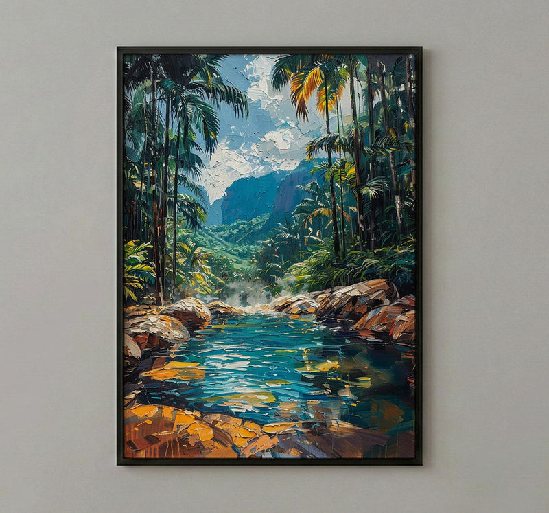 Arenal Volcano Art Print, Costa Rica Wall Decor - Tropical Hot Spring