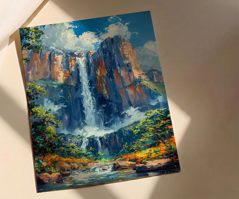 Angel Falls Wall Art, Venezuela Nature Decor - Waterfall Print