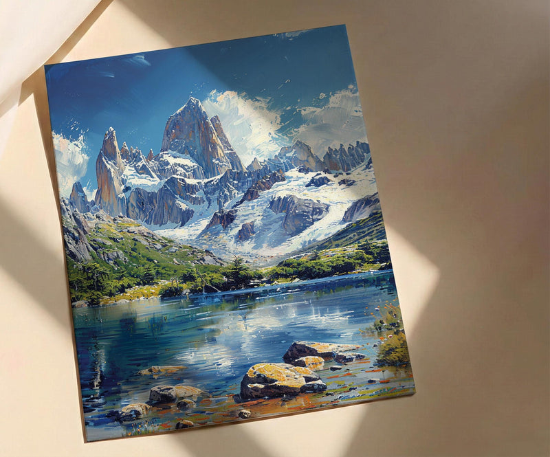 Mount Fitz Roy Print, Patagonia Mountain Decor - Argentina Art