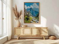Machu Picchu Llama, Peru Mountain Decor - Cute Animal Poster