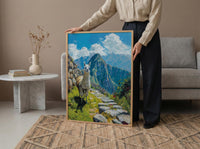 Machu Picchu Llama, Peru Mountain Decor - Cute Animal Poster