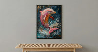 Pink River Dolphin Poster, Amazon Nature Wall Decor - Tropical Water Art