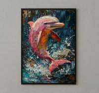 Pink River Dolphin Poster, Amazon Nature Wall Decor - Tropical Water Art