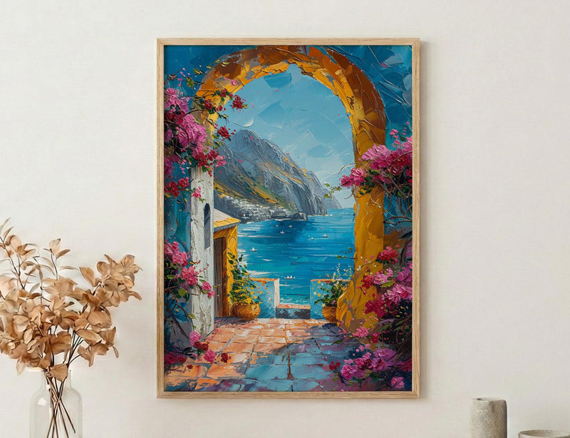 Antigua Guatemala Art, Yellow Arch Wall Decor - Volcano Print