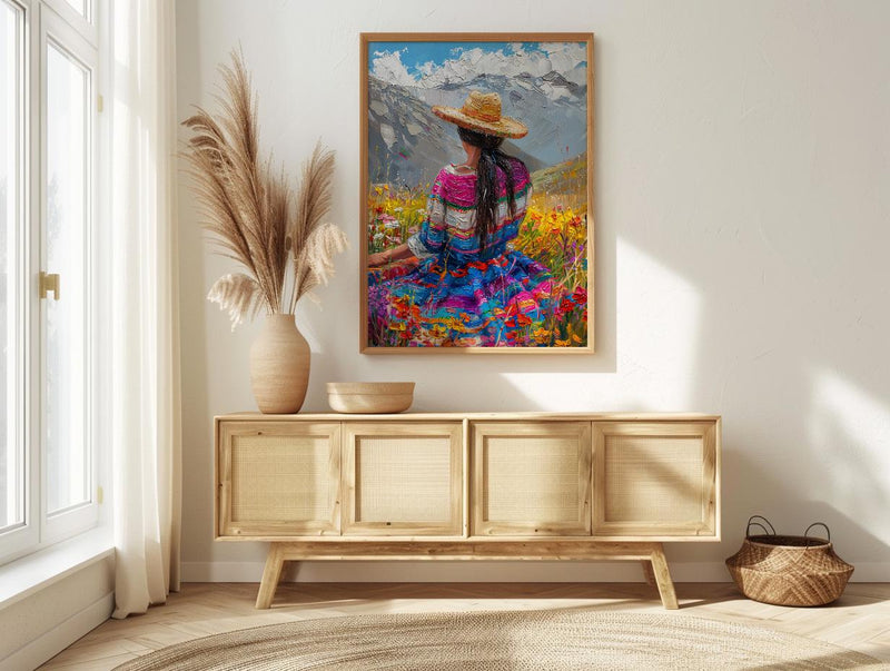 Peru Weaver Wall Art, Andean Textile Decor - Indigenous Culture