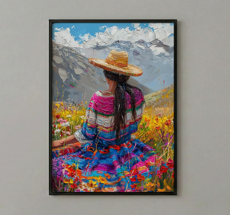 Peru Weaver Wall Art, Andean Textile Decor - Indigenous Culture
