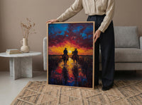 Argentina Gaucho Art Print, Green Pampas Decor - Golden Sunset Poster