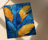 Rio Carnival Poster, Blue Feather Decor - Brazil Festival Print
