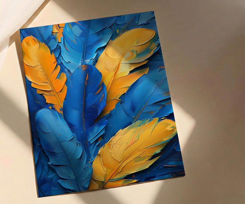 Rio Carnival Poster, Blue Feather Decor - Brazil Festival Print