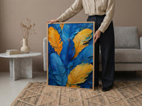 Rio Carnival Poster, Blue Feather Decor - Brazil Festival Print