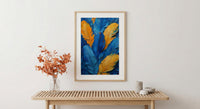 Rio Carnival Poster, Blue Feather Decor - Brazil Festival Print