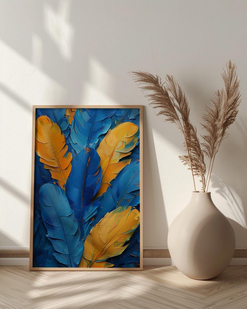 Rio Carnival Poster, Blue Feather Decor - Brazil Festival Print