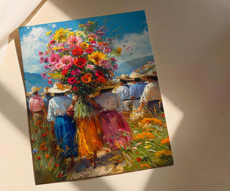 Medellin Flower Art Print, Silletero Parade Decor - Colombia Poster