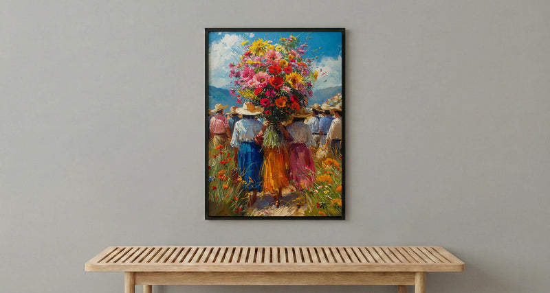 Medellin Flower Art Print, Silletero Parade Decor - Colombia Poster