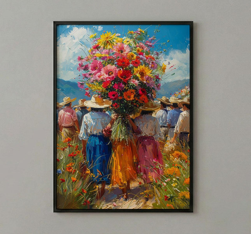Medellin Flower Art Print, Silletero Parade Decor - Colombia Poster