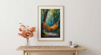 Costa Rica Hammock Art Print, Tropical Jungle Wall Decor - Summer Nature