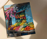 Bogota Market Poster, Colombia Fruit Decor - Summer Food Stall