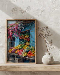Bogota Market Poster, Colombia Fruit Decor - Summer Food Stall