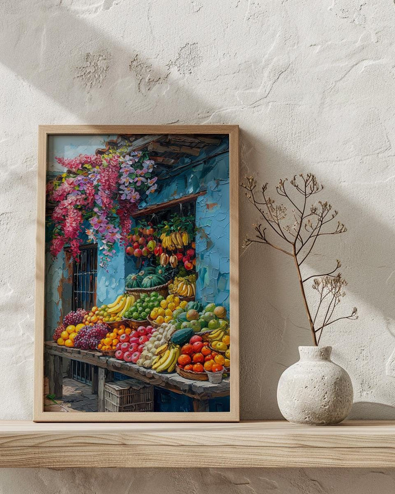 Bogota Market Poster, Colombia Fruit Decor - Summer Food Stall