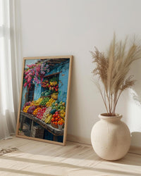 Bogota Market Poster, Colombia Fruit Decor - Summer Food Stall
