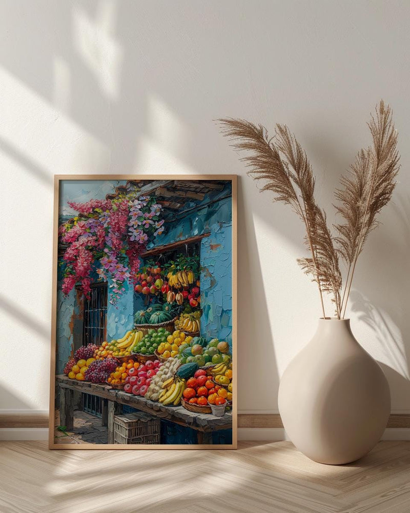 Bogota Market Poster, Colombia Fruit Decor - Summer Food Stall