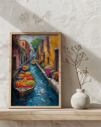 Xochimilco Wall Art, Painted Boat Decor - Mexico Floating Market