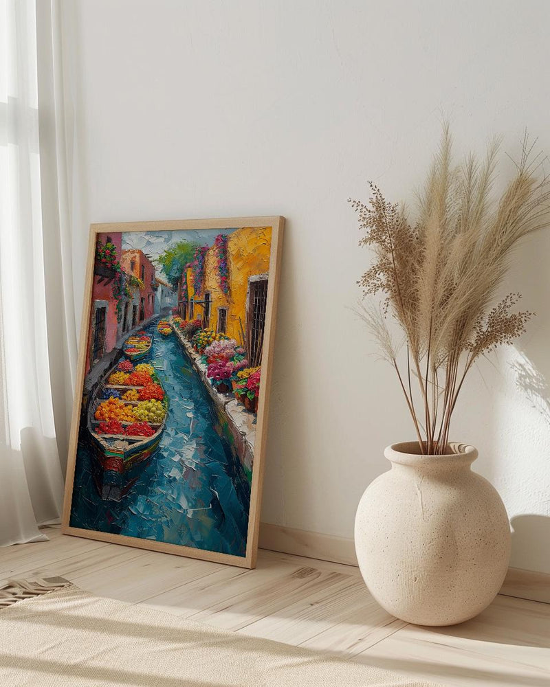 Xochimilco Wall Art, Painted Boat Decor - Mexico Floating Market