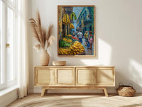 Cartagena Market Art, Green Plantain Decor - Colombia Wall Print