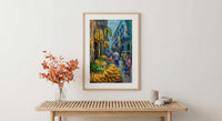 Cartagena Market Art, Green Plantain Decor - Colombia Wall Print