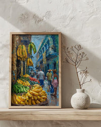 Cartagena Market Art, Green Plantain Decor - Colombia Wall Print