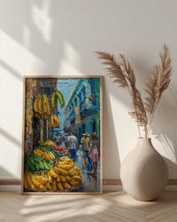 Cartagena Market Art, Green Plantain Decor - Colombia Wall Print