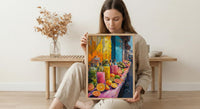 Bolivia Market Art Print, Tropical Juice Decor - Colorful Fruit Stall