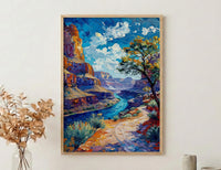 Horseshoe Bend River Wall Art, Arizona Red Canyon Decor - Deep Green Water Summer