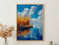 Lake Titicaca Poster, Peru Island Decor - Golden Reed Art