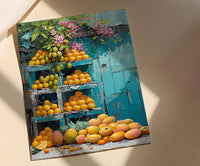 Mexico City Market Art Print, Yellow Mango Decor - Tropical Fruit