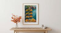 Mexico City Market Art Print, Yellow Mango Decor - Tropical Fruit