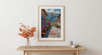 Pisac Market Art Print, Andean Textile Decor - Peru Summer Wall Art