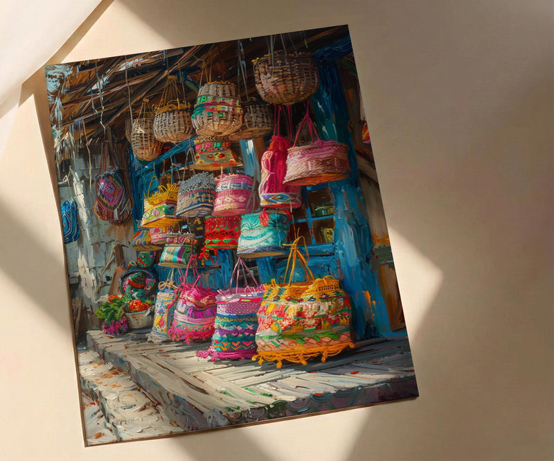 Bolivia Market Poster, Witches Market Decor - Rustic Artisan Print