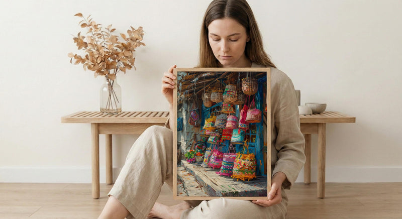 Bolivia Market Poster, Witches Market Decor - Rustic Artisan Print